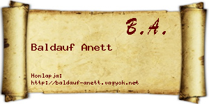 Baldauf Anett névjegykártya