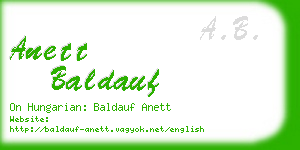 anett baldauf business card